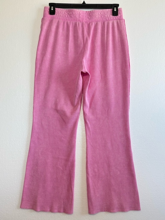 Sundry Sonnyside Pink Waffle Knit Wide Leg Pants Large Lounge Relaxed Fit - Picture 3 of 11